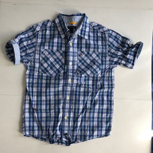Tommy Hilfiger Spring boys plaid Shirt 5 NWOT - Picture 1 of 4